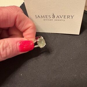 James Avery Silver and Prasiolite Ring with Elegant Design